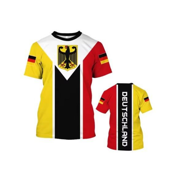 Vintage Retro T Shirt Deutschland Germany Eagle 3D Print MMA Kick Boxing Muay Thai National Flag Unisex Men Women Quick Dry Short Sleeve Streetwear