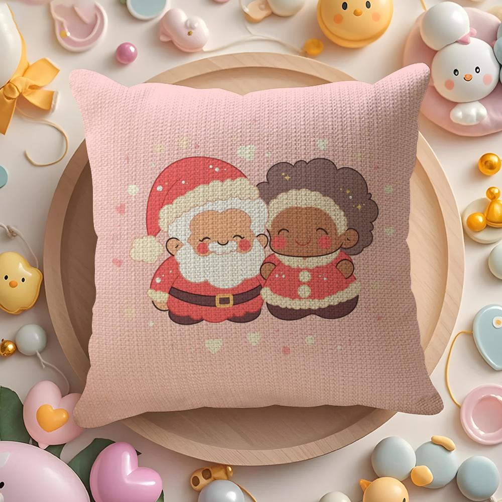 Cute Christmas Cartoon Animal Combinations Pillow Case Pattern Printed Pillowcase for Living Room Sofa Cushion Cover & Bedroom