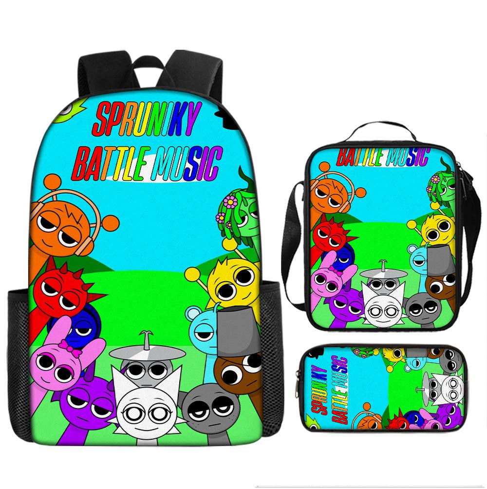 Sprunki Rhythm Box Backpack Primary School Third and Fourth Grades Lightweight Student School Bag