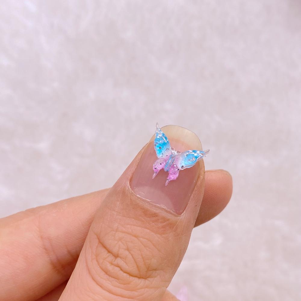 40Pcs New Cute Resin Mini Little Butterfly Series Flat Back Manicure Parts Embellishments For Hair Bows Accessories