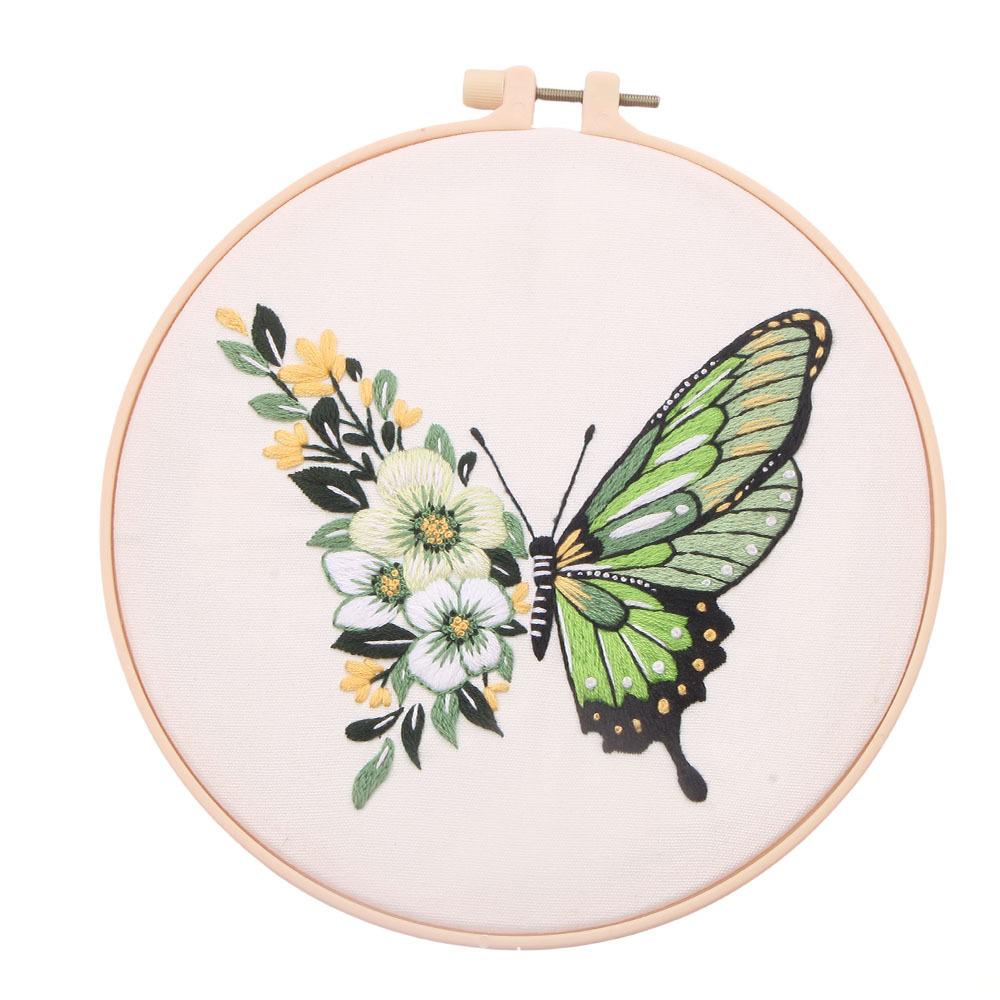Embroidery Diy Material Pack Kit Bright Butterfly Handmade Embroidery Material Pack