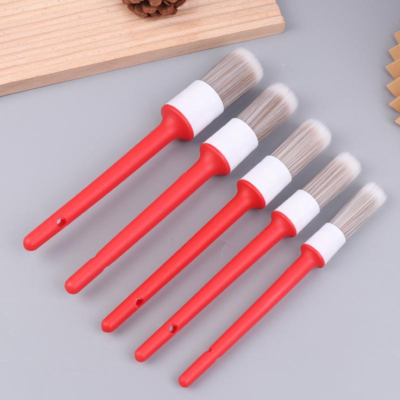 5Pcs Car Detailing Cleaning Brush Set Kit For Car Cleaning Interior Exterior Wheel Rims Automotive Clean Brushes Kit