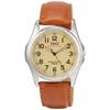 Q&Q Watch Analog Solar Waterproof Leather Strap Men's Brown H044-303