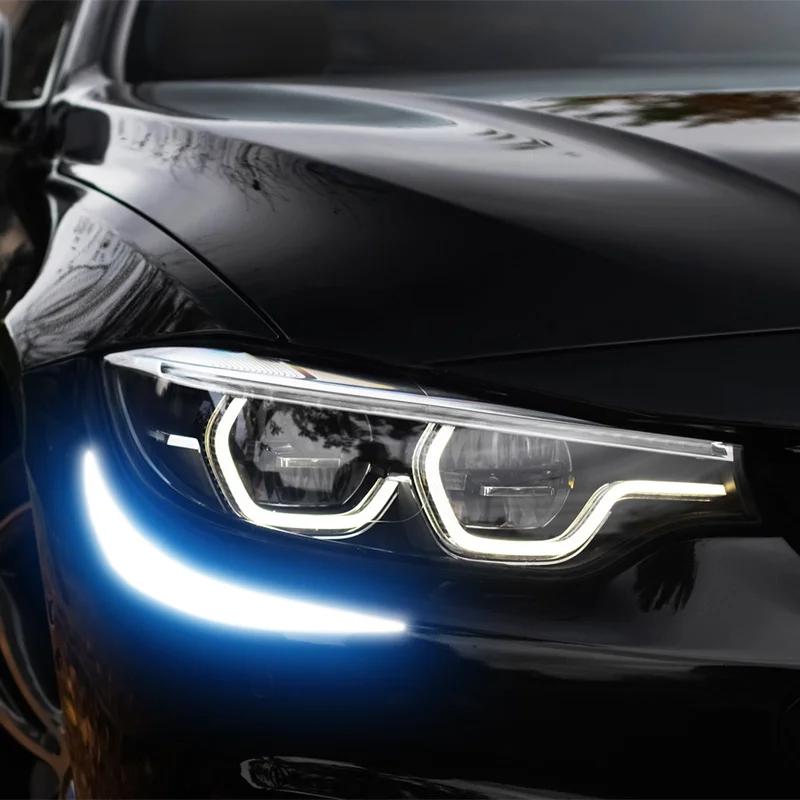 2Pcs/Set Reflective Car Headlight Stickers - Creative Personality Scratch Cover Stickers for Vehicle Hood Decoration