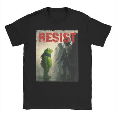Funny Meme T Shirts Resist Portland Frog Rage Against The Machine Frog Art Cotton Short Sleeve T Shirt O Neck Clothes Unisex