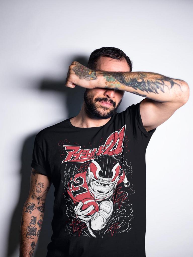 Manga Tshirt Pattern Anime Shirt Mens and Womens Summer Cotton Loose Fashion Round Neck Short Sleeve Top