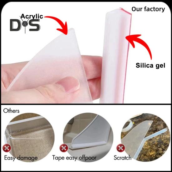 1/2 buc. Apărător de stropi de duș cu bază din silicon anti-alunecare, autoadeziv, impermeabil, chiuvetă, chiuvetă, cadă de baie, colț acrilic, protecție pentru apă, duș