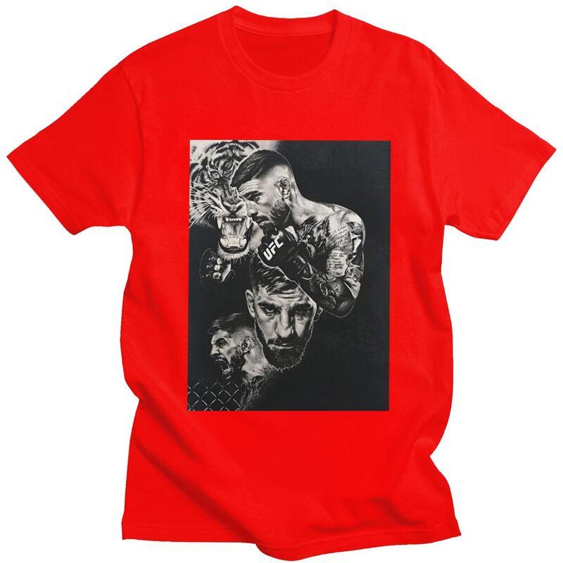 

Custom Ilia Topuria T Shirts Men Pure Cotton Tee Tshirts Short Sleeved Novelty Tshirt Merch S