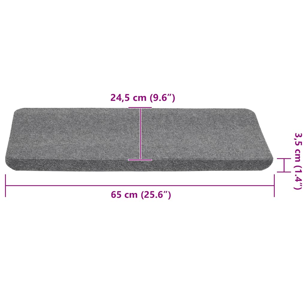 Self-Adhesive Stair Mats 30 Pcs. Gray 65X24.5X3.5 Cm