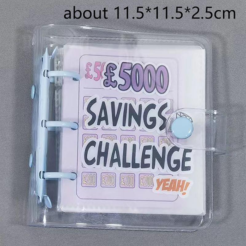 Cartoon Portable Receipt Collection Challenge Money Saving Book Mini Pvc Binders