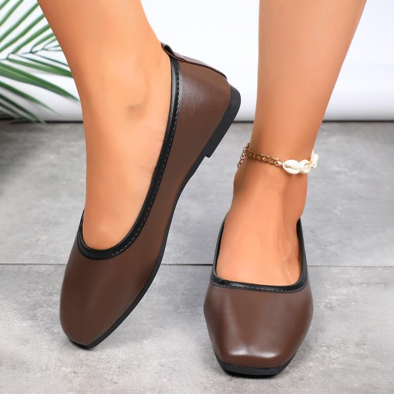 Fashion Simple Leather Single Shoes Women 2025 Spring and Autumn Fashionable Comfortable Flat Shoes Women Black Breathable Sneakers