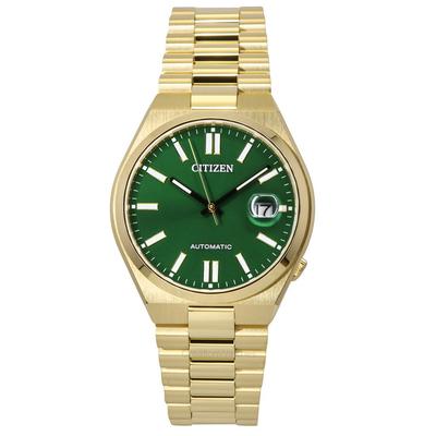 Tsuyosa Gold Tone Stainless Steel Green Dial Automatic NJ0152-51X Men's Watch