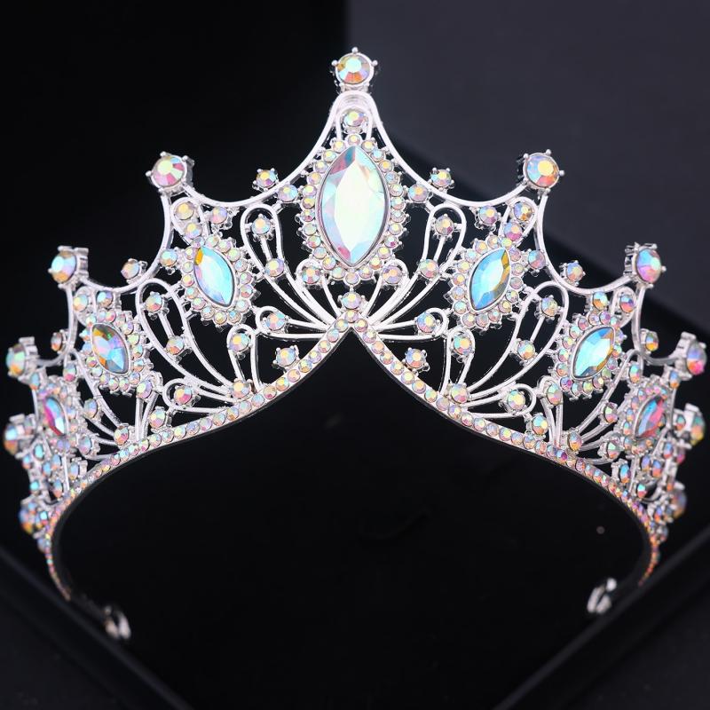 Silver Color Crystal Tiaras and Crowns Headband for Women Party Rhinestone Bridal Wedding Hair Accessories Jewelry Crown Tiara