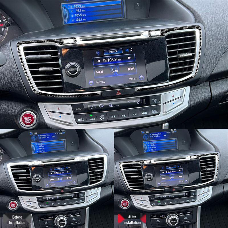 Carbon Fiber Interior Trim for Honda Accord 2013-16: Center Console Air Vent Sticker