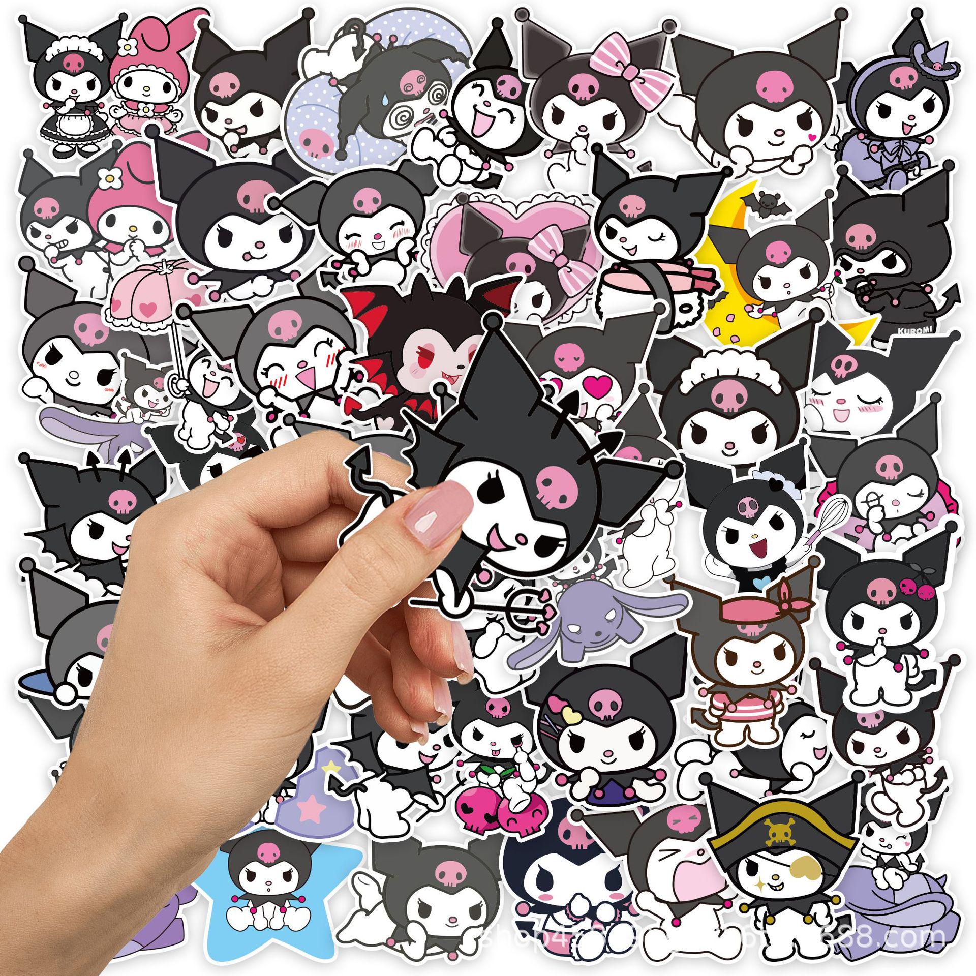 In Stock: 50 Kuromi-Themed Stickers for Water Bottles, Phones, Laptops, Luggage - DIY Adhesive Cartoon Stickers