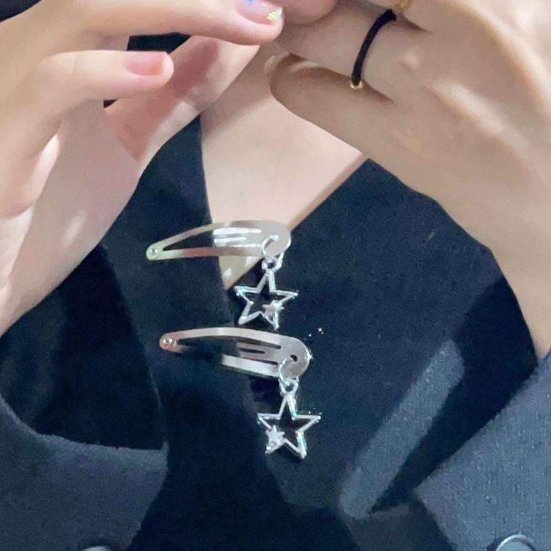 Y2k Star Pendant Hairpins Cute Hair Clips Fashion Hairpins Hair Accessories Hair Pin Alloy Material Gift for Children