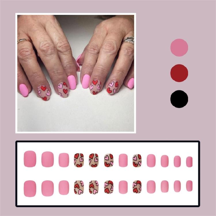 24Pcs Press On Nail Almond Glues On Nail French Fake Nail Designs False Nail Artificial Nail Gifts for Women Girls