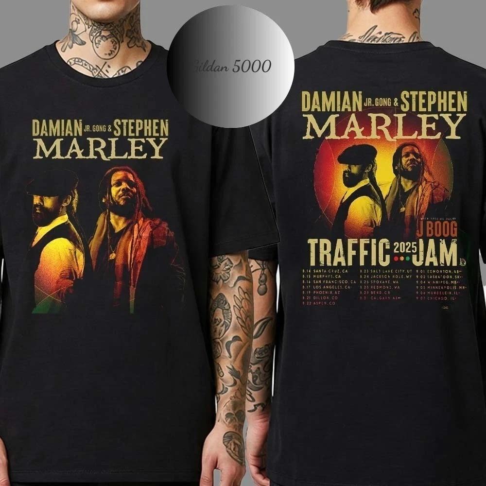 Stephen Marley x Damian Marley Traffic Jam 2025 Summer Tour Dates T-Shirt Unisex T-Shirt XXXL