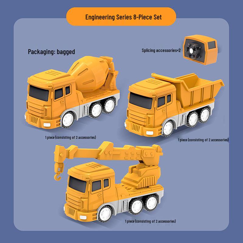 Kids' Magnetic Engineering Vehicle Transformer Set - Educational Parent-Child Toy