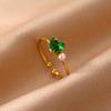 New stainless steel love zircon ring k gold non-fading simple design open ring
