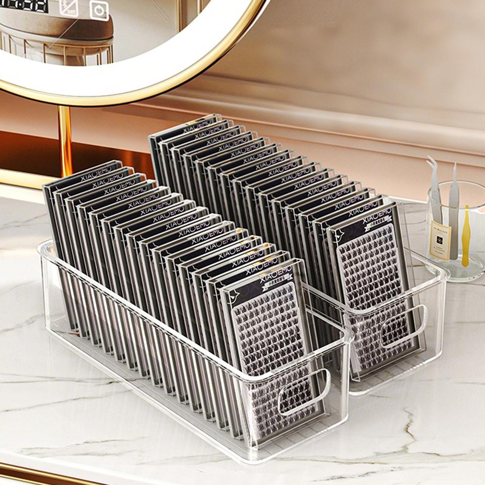 1pcs Tweezer Holder Makeup Organizer Transparent Rectangle Vertical Eyelash Extension Tool Storage Box Glue Manicure Salon Tools