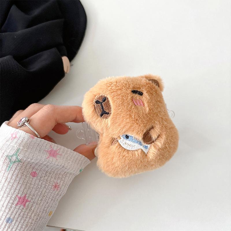 Plush Cartoon Puppy Capybara Mobile Phone Back Clip Women'S Cute Adjustable Retractable Messenger Rope Strap