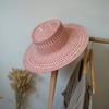 Retro Red Beige Big-Brimmed Vacation Straw Hat Summer Female Sunshade Sun Protection Beach Handmade Straw Flat Top Hat