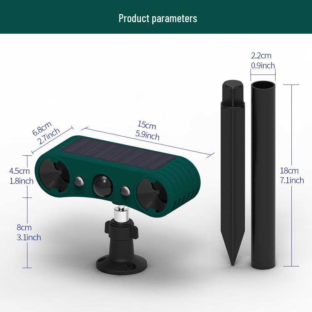 Outdoor Infrared Animal Repeller with Sound, Light, and Solar Warning