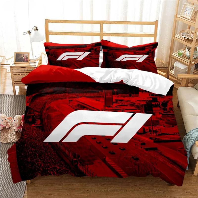 Formula 1 Racing Enthusiast Duvet Cover Comforter Bedding Sets Soft Quilt Cover and Pillowcases Teens Single/Double/Queen/King