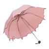 Lovely Women Lotus Leaves Anti UV Dome Parasol Outdoor Sun/Rain Folding Umbrella