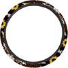 15inch Cow Sunflower Auto Steering Wheel Cover for Women Men Sunflower Lover,Brown Cowhide Steering Wheel Cover Protector Accessory Elastic and Anti