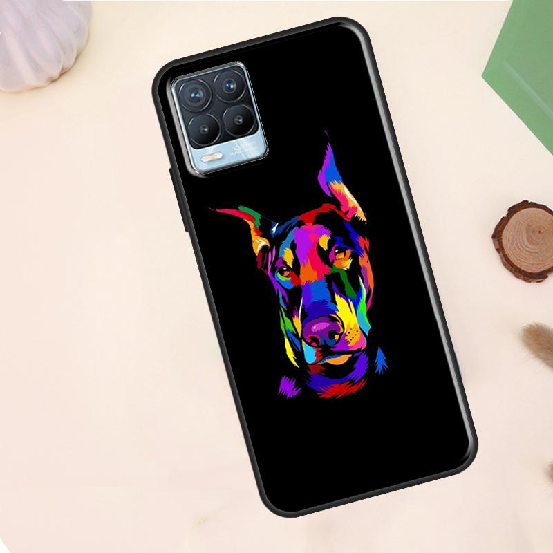Cartoon Doberman Dog Case For Realme C63 C61 C65 C67 C75 C55 C51 C53 C35 C71 11 12 13 14 15 Pro Plus GT6 GT7 Pro