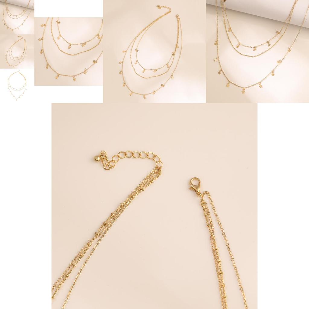 Unique Alloy Star Three Layer Necklace Ideal For Gifts On Special Occasions