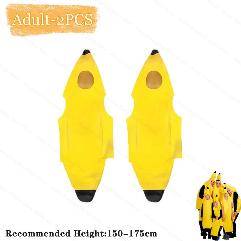 Child/Adult Unisex Funny Banana Costume Yellow Costume Light Halloween Fruit Fancy Party Holiday Dance Dress Costume Decorations