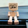 Shaking Man Statue Handmade Wooden Man Figurine with Shaking Feet Unique Car Dashboard Decoration Desktop Ornament for Home
