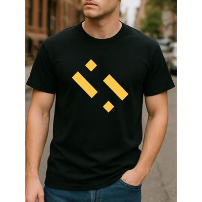 Europäische Größen Geometrisches Muster Kurzarm-T-Shirt, Vielseitiges Tägliches Oberteil, Ganzjahres-Freizeitstil Sehr Vielseitiges Herren-T-Shirt, Rundhals-Oberteil