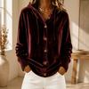 Damen Samt Kapuzen-Strickjacke Knopfleiste Langarm Lockerer Schnitt Lässiger Rippenbund Winter Pullover Jacke