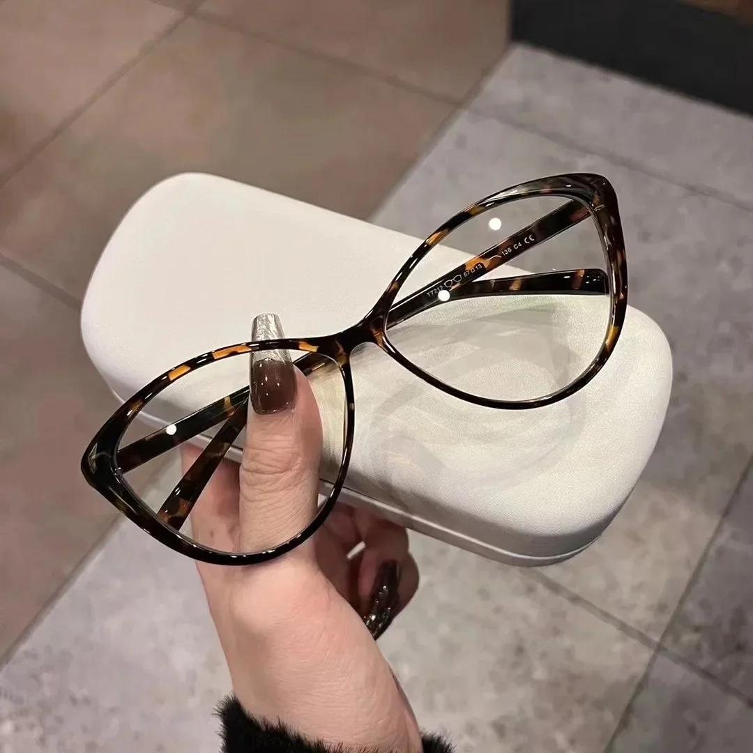

Women Vintage Cat Eye Myopia Glasses Fashion Anti Blue Light Transparent Eyeglasses Large Frame Computer Glasses 0 To -4.0 -1.0