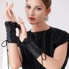 Premium PU Leather Gothic Cuffs With Adjustable Lace Up Design For Music Festivals And Costume Parties