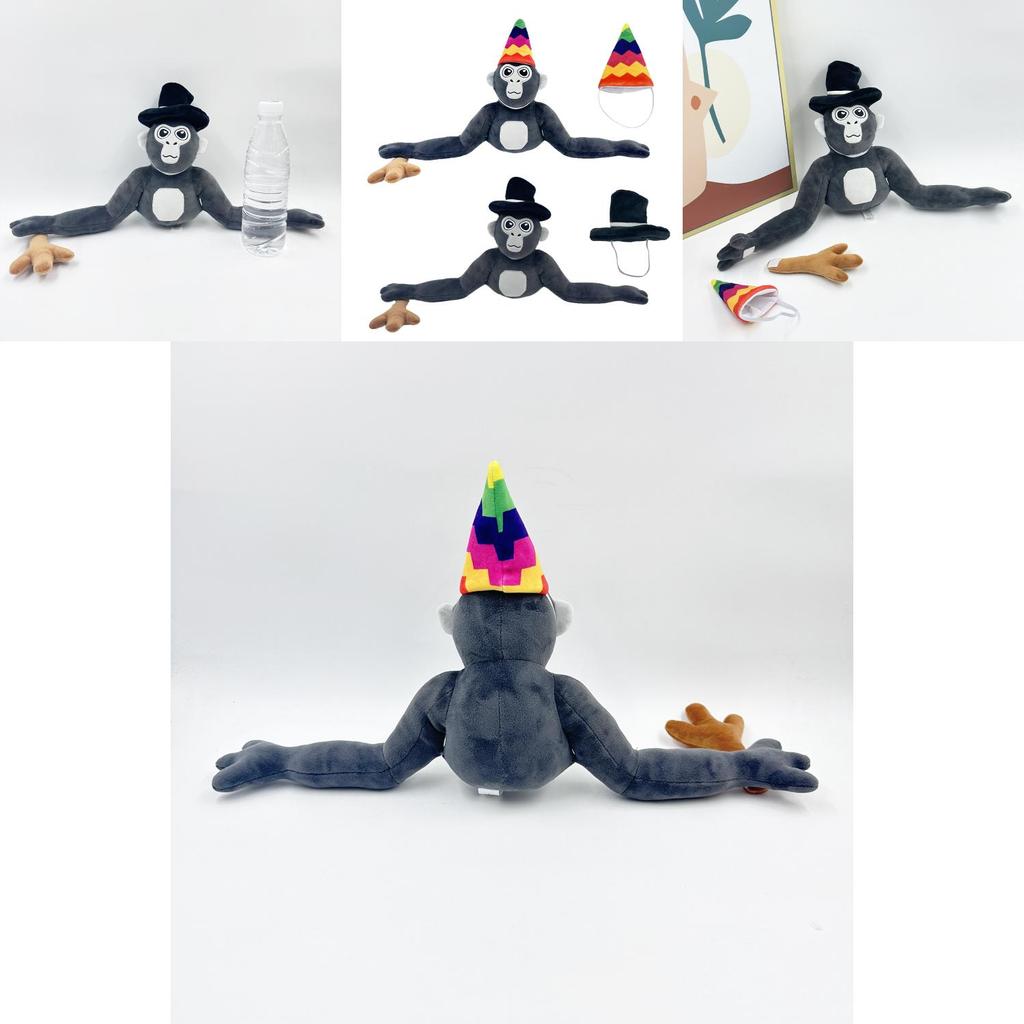 New Gorilla Tag Monke Plush Toy Stuffed Animal Doll With Hat 25cm Tall