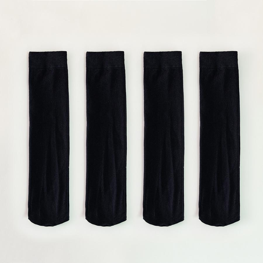 4 perechi de șosete de catifea pentru vițel de vară, subțiri, anti-cârlig, din mătase, picior frumos, șosete tub lungi, negru, alb, șosete versatile în stil colegial