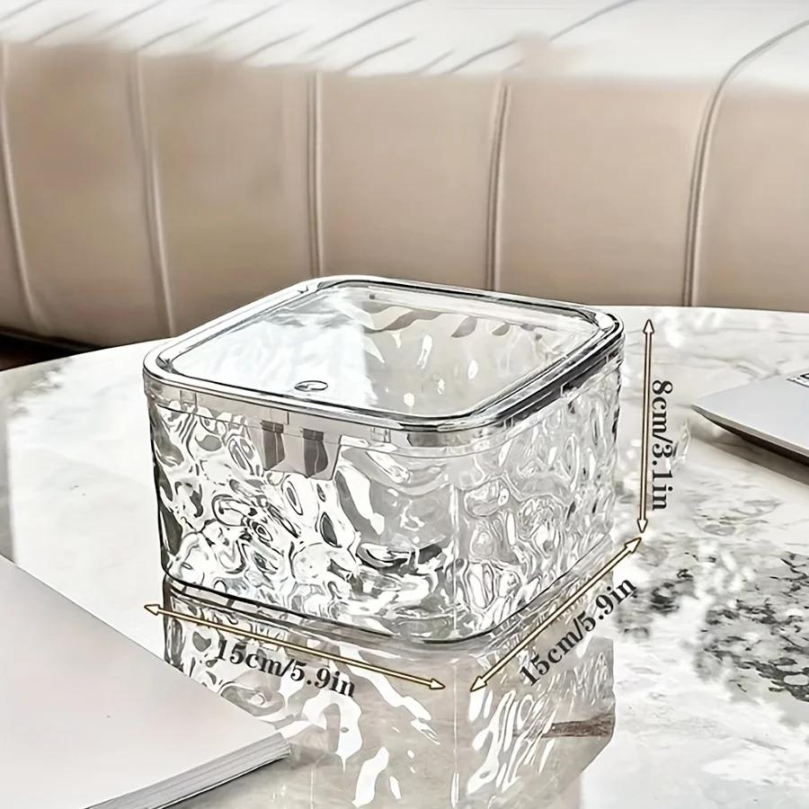 Haarschmuck Klarer Organizer Acryl Aufbewahrungsbox mit Deckel für Mädchen Zuhause Schreibtisch Schmuck Badezimmerzubehör Aufbewahrungsbox