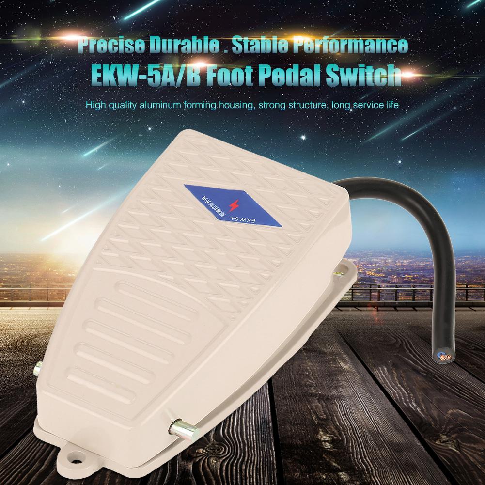 

EKW 5A B Aluminum Housing Normally Open Momentary Control Foot Pedal Switch