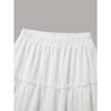 New white cake skirt summer elastic waist multi-layer ruffle edge skirt large size thin skirt