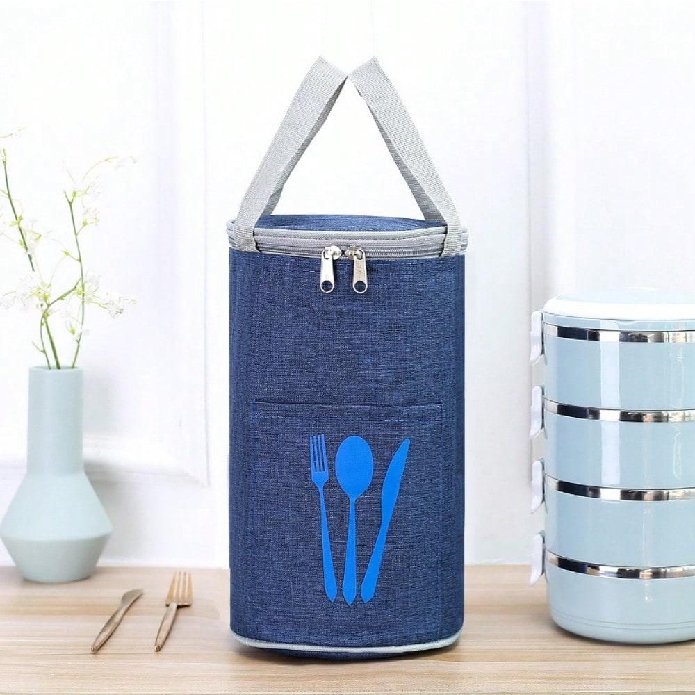 Lunch Box Bag Round Drum Thermal Insulation Bento Bag Thickened Large-capacity Waterproof Tote Bag Thermal Insulation Bag