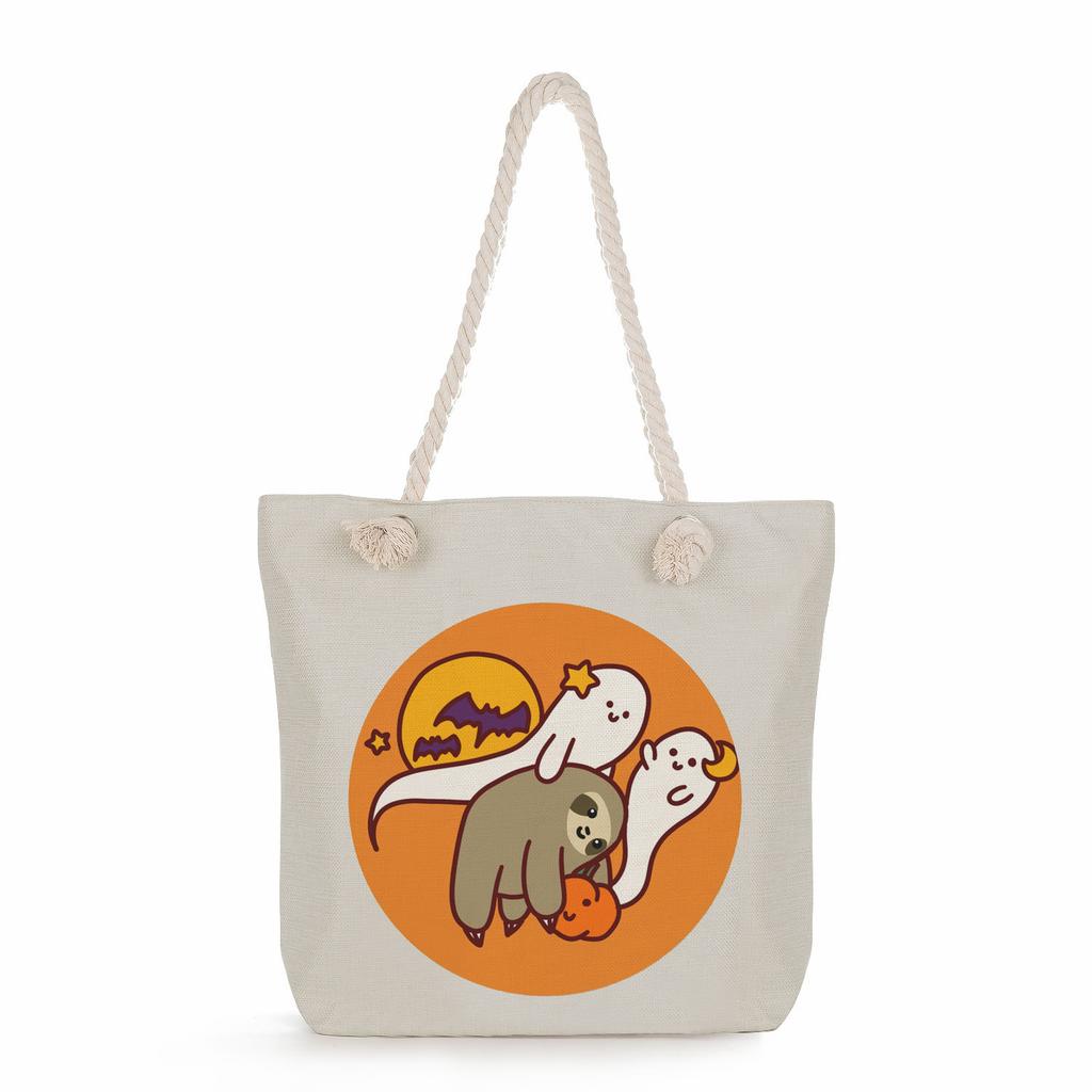Multifunctional sloth Printed Thick Rope Shoulder Beach Bag Casual large capacity handbag 0121