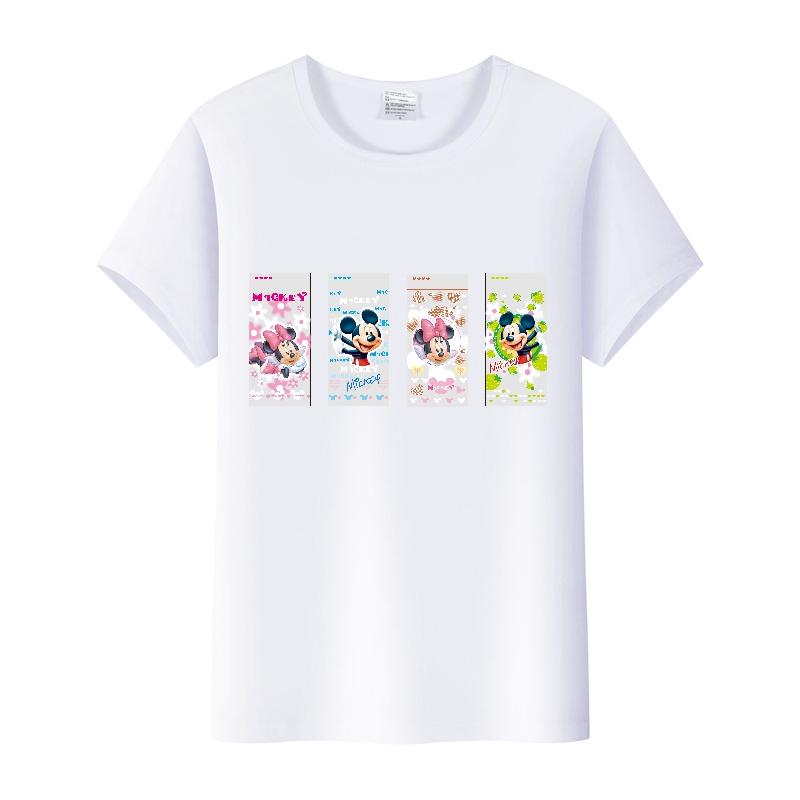 Casual Disney Cartoon Minnie Summer Blouses Men T-shirt White 2000s Tees Women Tshirt Ladies Mickey Mouse Tops Oversized Clothes