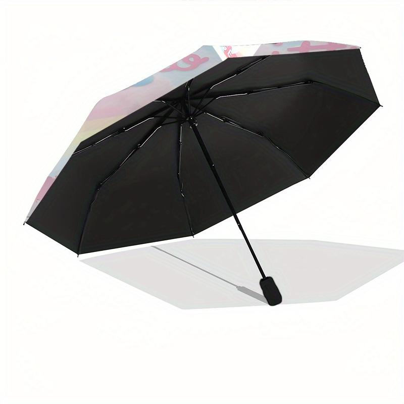 Hello Kitty, Sanrio Automatic Open/Close Umbrella-Cute Umbrella with Cute Design, Portable 3-Fold Compact Umbrella for Men & Women, Hallowee
