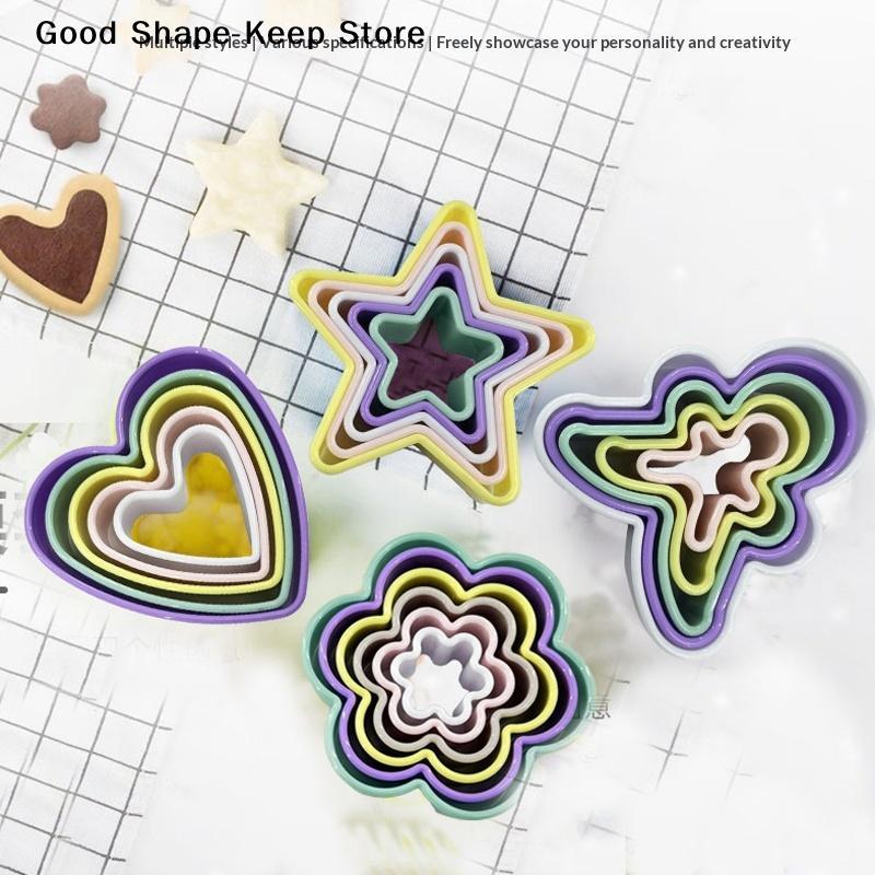 daily1Set Plastic Cake Mold Geometric Figure Biscuit Fondant Cupcake Multiple Shapes Cookie Cutter DIY Cake Cooking Tools
