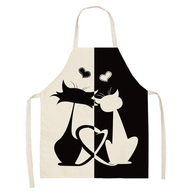 

Fashionable, Cute Apron, Dirt Resistant, Household Kitchen Cooking Cover, Men s And Women s Styles One Size белый